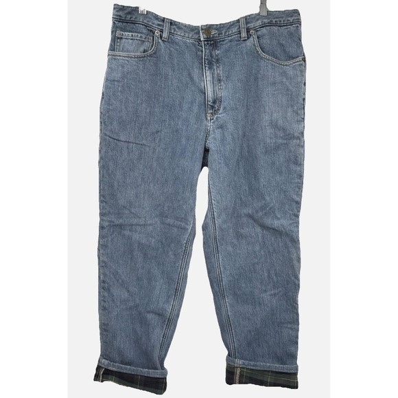 Lands' End Other - Lands End Jeans Flannel Lined Size 35 Traditional Fit Tapered Leg